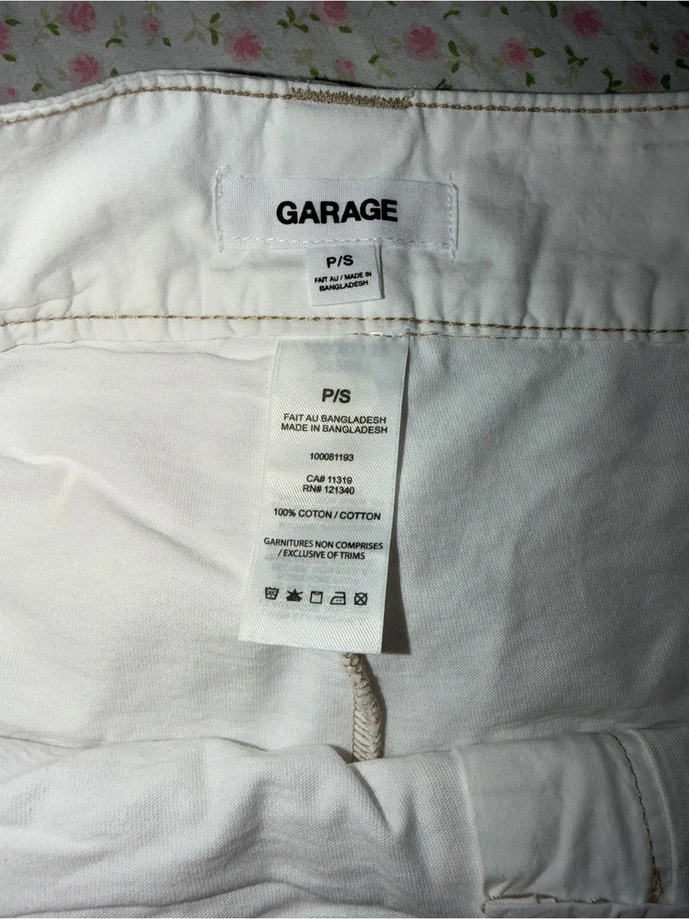 Garage White Ruched Drawstring Mini Skirt - Picture 4 of 4